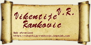 Vikentije Ranković vizit kartica